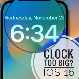 clock too big ios 16