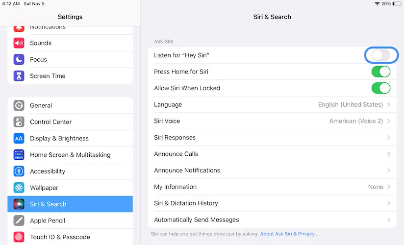 hey siri ipad turn off