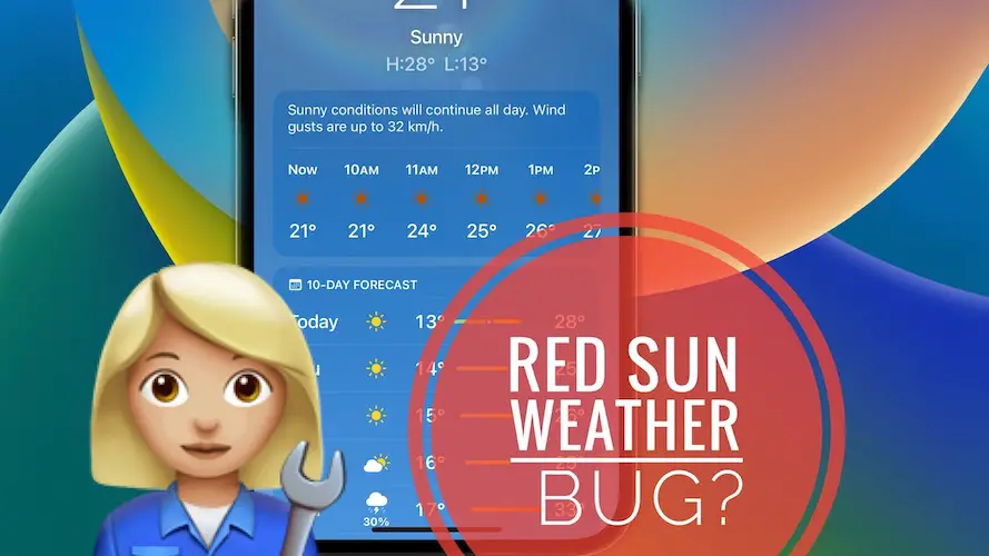 red sun weather ios 16