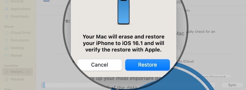 downgrade ios 16.1.2 to 16.1