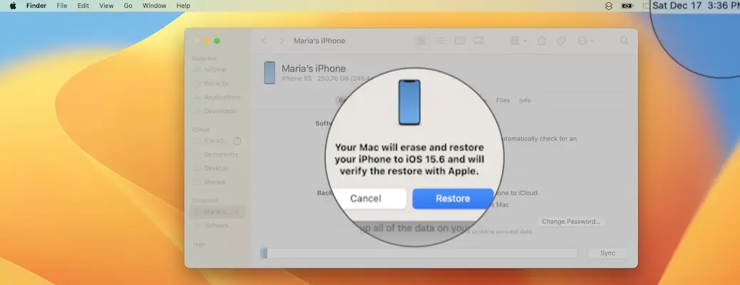 downgrade ios 16.2 to 15.6