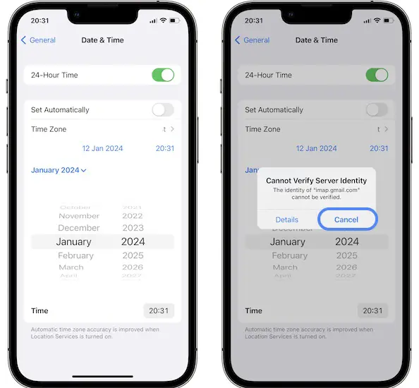 clear system data on iphone date trick