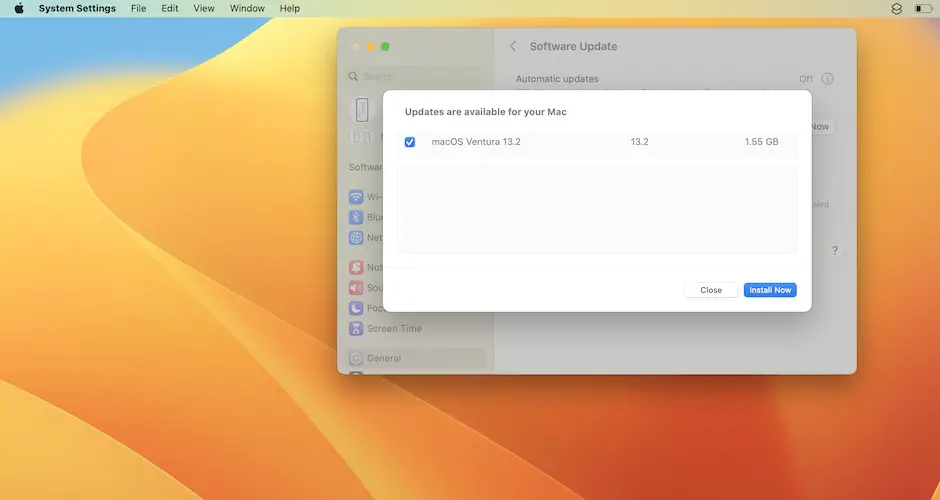 macos ventura 13.2 download