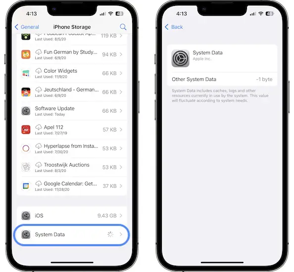 other system data -1 byte