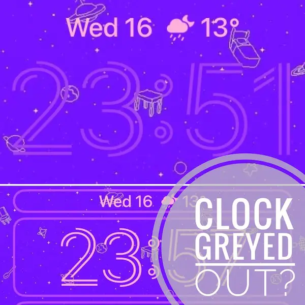 clock greyed out lock screen ios 16