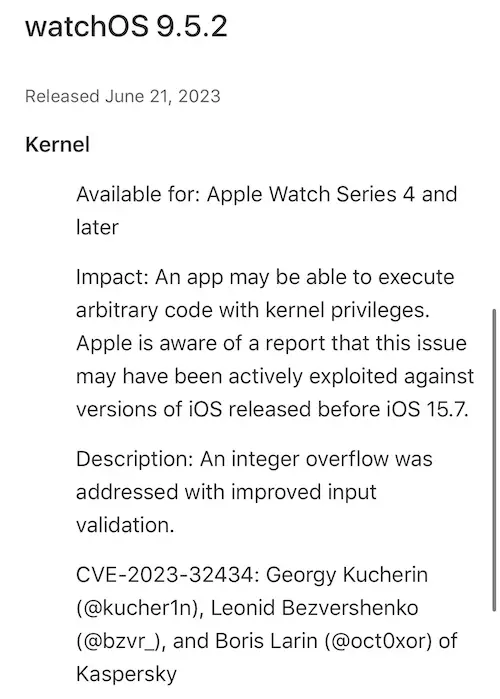watchos 9.5.2 security fix