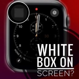 white box on apple watch screen