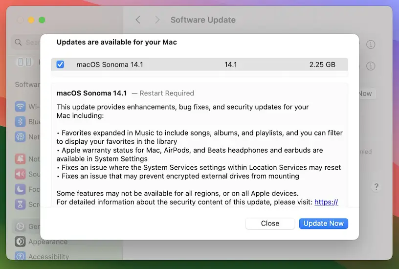 macos 14.1 features