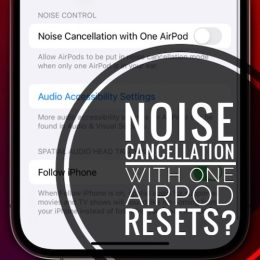 noise cancellation with one airpod keeps turning off