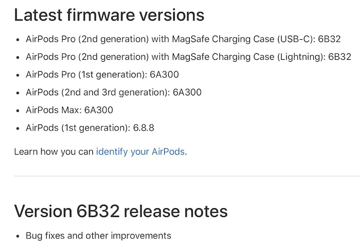 airpods 6b32 update