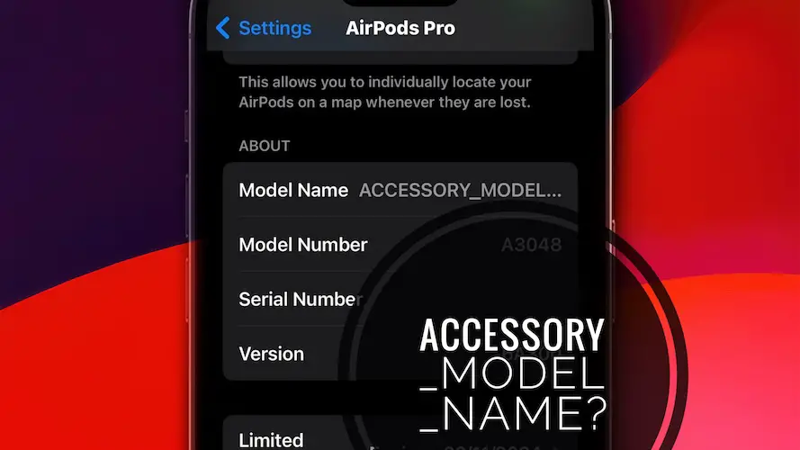 AirPods Pro 2 accessory model name issue