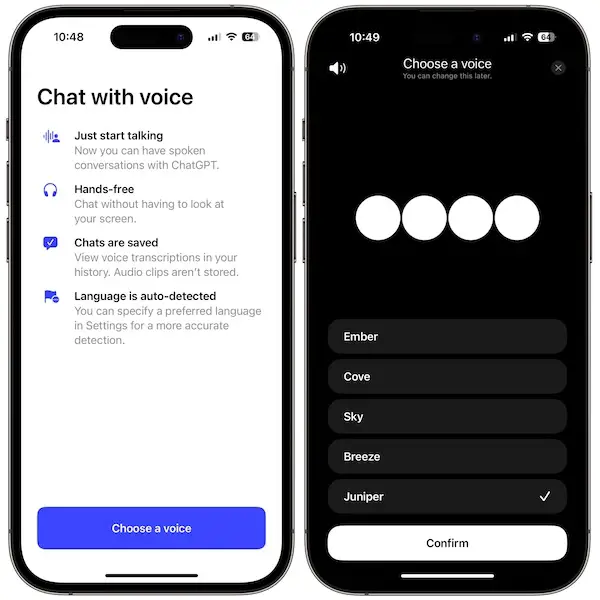 chatgpt voice chat on iphone